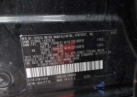 2022 Toyota Rav4 Hybrid Limited from USA, damaged, VIN 4T3D6RFV9NU067433